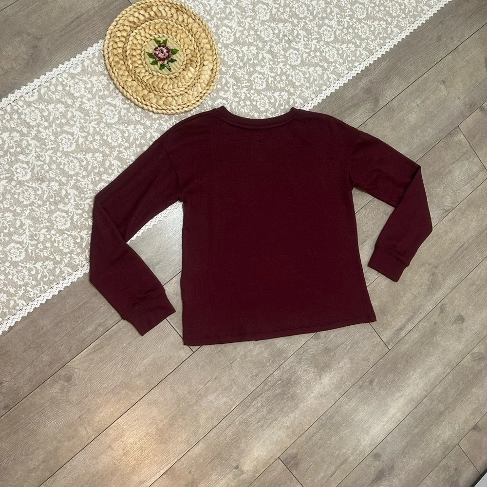 New SO Girls Rose Floral Graphic Long Sleeve Pullover Buttery Soft Size Large